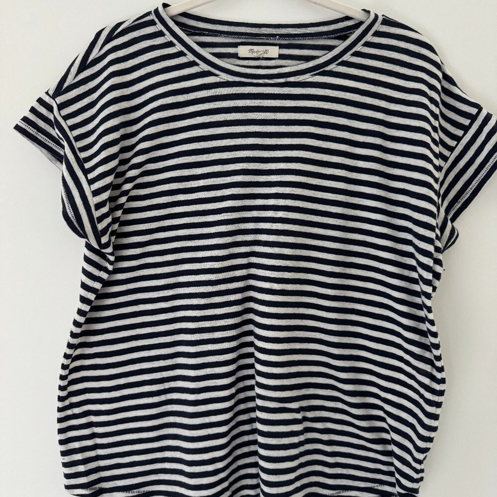 Madewell Asbury Lorrie Stripe Linen Blend T-Shirt
